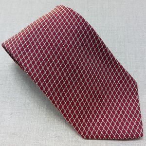 Ike Behar Men Red Silk Tie